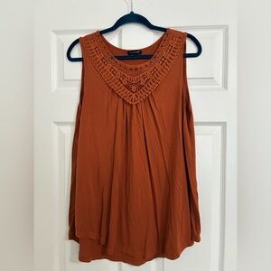 A Jesdani Terracotta Crochet Detail Tank Top